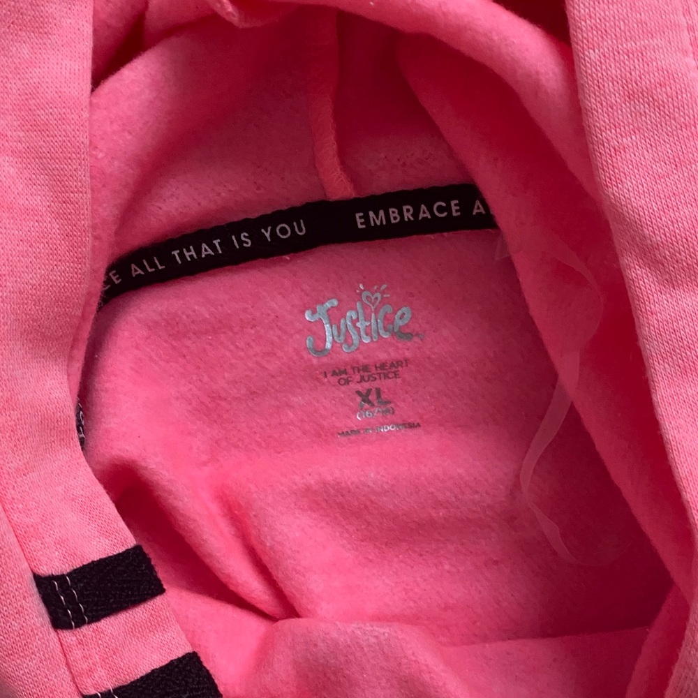 Justice Sport Neon Pink Kids Hoodie - Picture 8 of 9